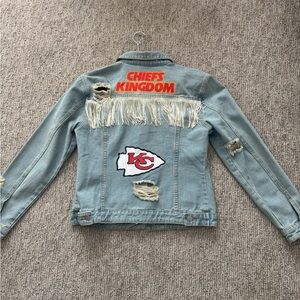 Custom Kansas City Chiefs, Chiefs Kingdom Denim Jacket